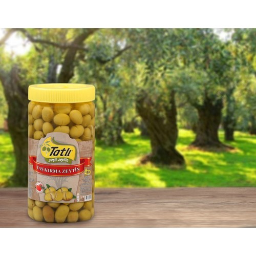 Tatlı Taş Kırma Yeşil Zeytin 1000 GR